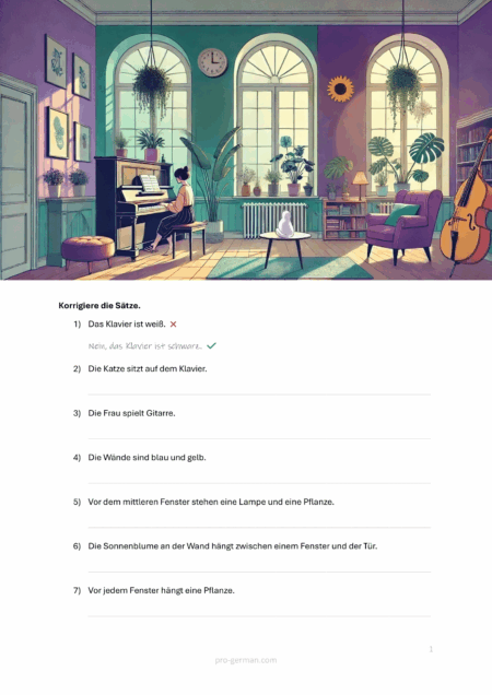 Sätze korrigieren (Klavier)